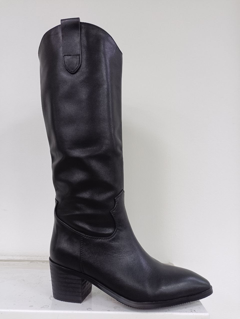 Сапоги демисезонные нат.кожа 1B-1A Popular Fashion